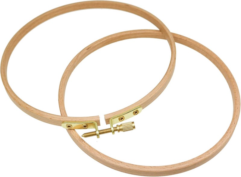 GuoFa 2 Pack 4'' Embroidery Hoop, 10CM Beech Wood Cross Stitch Hoops, Hanging Embroidery Frame Hoop for Decoration - Image 5